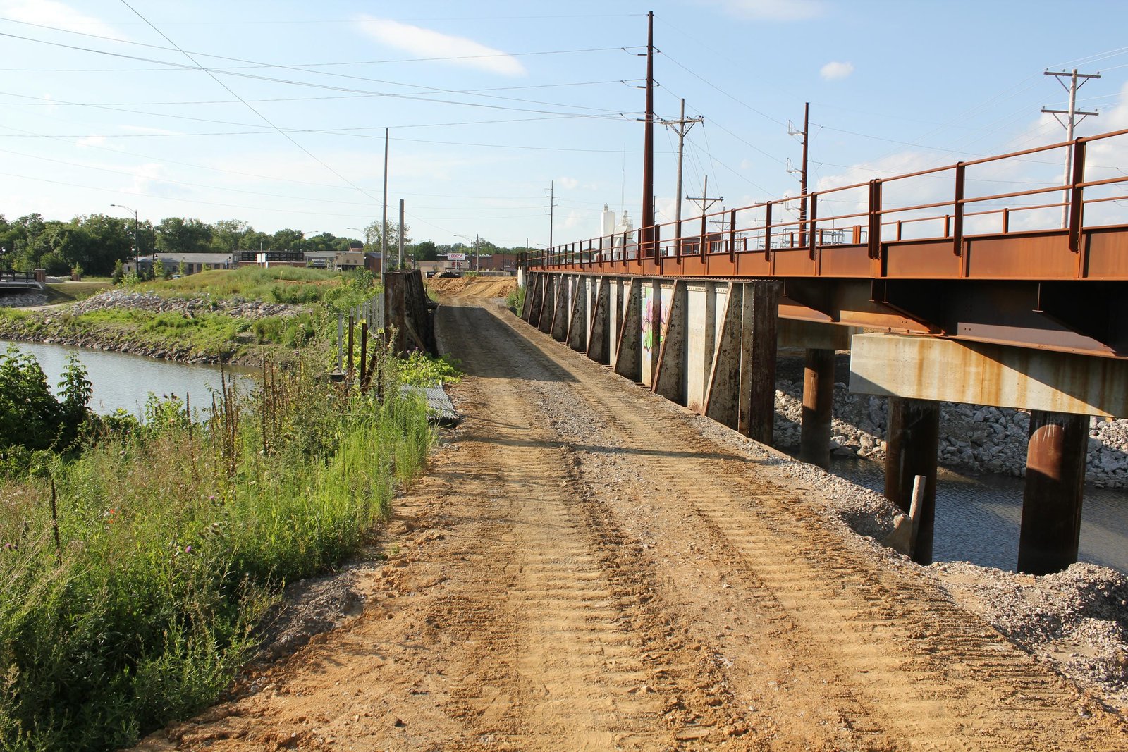 Looking north, new (present) bridge to right
